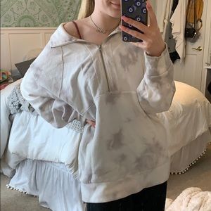 PINK; White Collared Hoodie